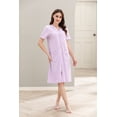 thumbnail image 3 of Richie House Women Zipper Robe Loungewear Short Sleeve Sleepwear Housecoat Bathrobe RHW2898-E-XL, 3 of 7