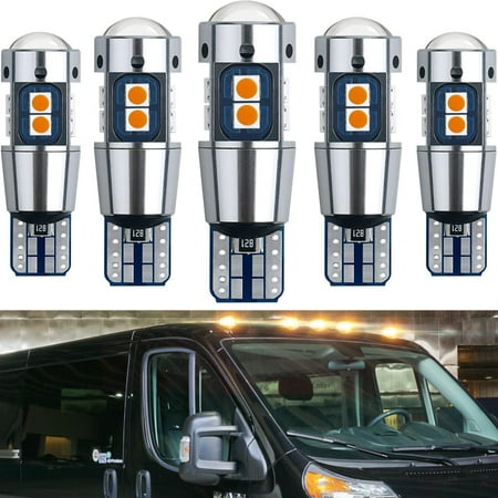 

ZheJGH new 5pcs LED Cab Roof Marker Lights Bulbs for RAM 2014-2024 1500 2500 3500 Front Top Clearance Marker Running Lamps Amber Yellow LED OEM Bulbs Replacements