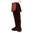 thumbnail image 4 of FSJ Women Knee-High Boots Comfortable Flats Almond Toe Stretchy Suede Fold Boots Cuff with Tassel Size 4 Red, 4 of 4
