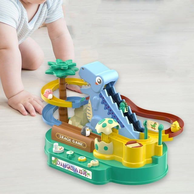 Dinosaurio Escalada Tobogán Juguete Pista Tobogán Juguete Divertido Juguete Interior Juegos de Rompecabezas Subir Escaleras Juguete con Música y Luz