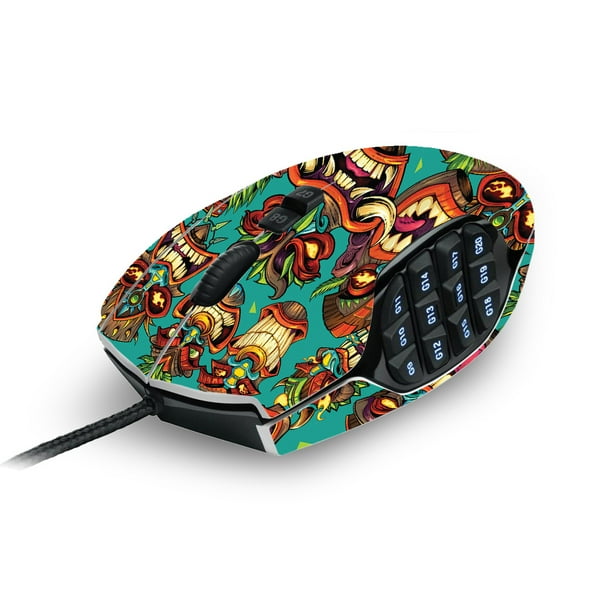 Skin Decal Wrap for Logitech G600 MMO Gaming Mouse sticker Crazy Tikis