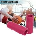thumbnail image 3 of Unique Bargains 1 Pair Sweat Absorbing Wrist Sweatbands Athletic Cotton Yarn Latex Rose Red 8x15cm, 3 of 6
