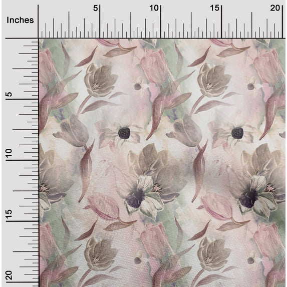 oneOone Velvet Peach Fabric Florals Quilting Supplies Print Sewing Fabric By The Yard 58 Inch Wide-AGE