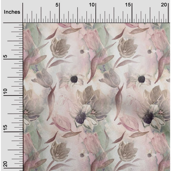 oneOone Georgette Viscose Peach Fabric Florals Sewing Fabric By The Yard Printed Diy Clothing Sewing Supplies 42 Inch Wide-7T4