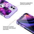 thumbnail image 4 of CASEFIV for iPhone 11 Case,Shiny in The Dark Three Layer Heavy Duty Shockproof Protection Hard Plastic Bumper +Soft Silicone Rubber Protective Case 6.1 inch,Shiny Purple, 4 of 6