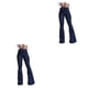 thumbnail image 4 of Minnieouse Pantalones vaqueros de pierna ancha para mujer, pantalones acampanados de cintura alta, pantalones vaqueros elásticos con tirantes de Azul METRO 2Conjunto, 4 of 6