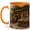 Orange, variant on Vintage Bookstore 11oz Ceramic Mug, French Bookshop Coffee Cup, Bicycle Street Art Gift