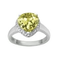 thumbnail image 1 of 925 Sterling Silver 7MM Forme de Coeur Citron Quartz Solitaire Femmes Amour Anneau, 1 of 2