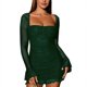 thumbnail image 1 of Vestido sexy transparente con cuello cuadrado y lentejuelas en forma de anillo para mujer - Minivestido de encaje con espalda abierta, perfecto para fiestas y salidas nocturnas, 1 of 8