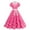 Pink, variant on Women's Vintage Polka Dot Shirt Dress V-Neck Collar French Retro Short Sleeve Dress A-Line Dress With Belt Party Evening Prom Gown