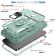 thumbnail image 2 of iPhone 13 Pro Case,Dteck Shockproof Rubber Slide Camera Lens Protection Hybrid PC Ring Holder Kickstand Card Slot Design Cover For Apple iPhone 13 Pro 6.1-inch,Green, 2 of 9
