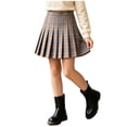 thumbnail image 2 of Girls Plaid Pleated Skirt with Inner Shorts High Elastic Waist Relaxed Fitting Skorts for School Daily Casual Occasion 9-10Y, 2 of 7