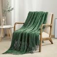 thumbnail image 3 of Navy Throw Blanket Textured Solid Soft Sofa Couch Decorative Knitted Blanket, 50" x 60" Navy, 3 of 5