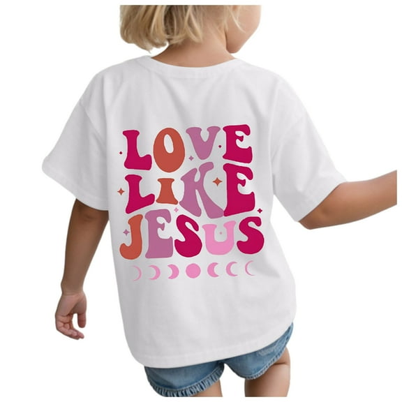 Wxirdiow Girls Tshirt Girls Summer Tshirts Short Sleeve Graphic Print Tees Kids Casual Crewneck Basic Tees White Size,9-10 Years
