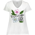 thumbnail image 3 of Inktastic Mississippi Girl Magnolia Flowers and Leaves Women's Plus Size V-Neck T-Shirt, 3 of 5