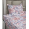 thumbnail image 2 of Ambesonne Boho Fitted & Flat Sheet with Sham 3 Pcs Set, Feathers Flowers Floral Plot, Twin XL, Pastel Pink and Ceil Blue, 2 of 4