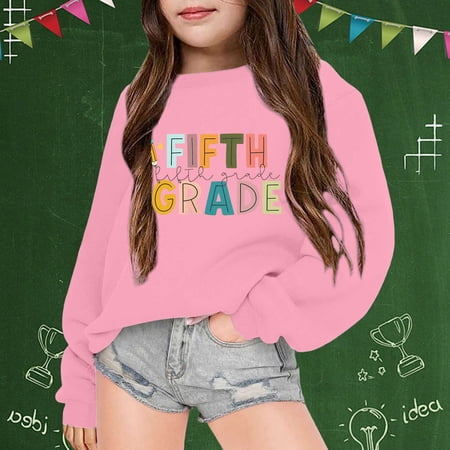 GBSYEWXS Hoodies For Toddler Girls Tops Hooded Neck Bow Print Comfortable Size 6-7 Years Hooded Sweatshirt Female