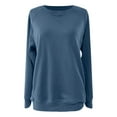 thumbnail image 4 of idosla Sweatshirt for women Side Split Fall Fashion 2025 Long Sleeve Shirts Trending Now (Blue, L), 4 of 7