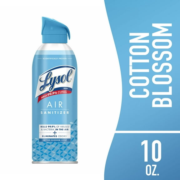 Lysol Air Sanitizer Spray, Air Sanitizer and Bacterial Odor Eliminating, Cotton Blossom Scent, 10 Fl. Oz