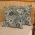 thumbnail image 2 of Black Grey Boho Pillow Covers 18x18 Inch 2 Pcs Vintage Gray Carpet Pattern Bohemia Decor Throw Pillows Retro Brown Outdoor Farmhouse Decoration Pillowcase Linen Cushion Cover for Couch Sofa Bed, 2 of 6