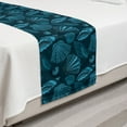 thumbnail image 2 of Scallop Bed Runner, Repetitive Seashell Aquatic Underwater Sea Creatures Pattern, Decorative Accent Bedding Scarf for Hotels Homes and Guestrooms, Twin, Petrol Blue, by Ambesonne, 2 of 2