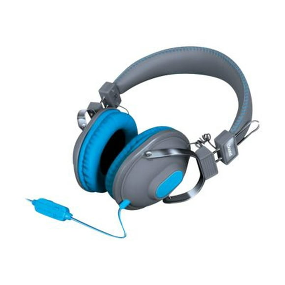 i.Sound HM-260 - Headphones with mic - full size - wired - 3.5 mm jack - gray, blue
