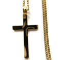 thumbnail image 4 of 24K Gold Chain Style Cross Pendant Necklace 18",20",22",24", 4 of 5
