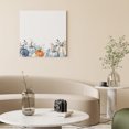 thumbnail image 2 of Wall Art Prints, Blue Pumpkin Coastal Fall Framed Canvas Prints for Bedroom Living Room Bathroom Office, Thanksgiving Eucalyptus Leaves Gallery Wrap Wall Art Poster for Gifts Home Decor 16"x16", 2 of 9