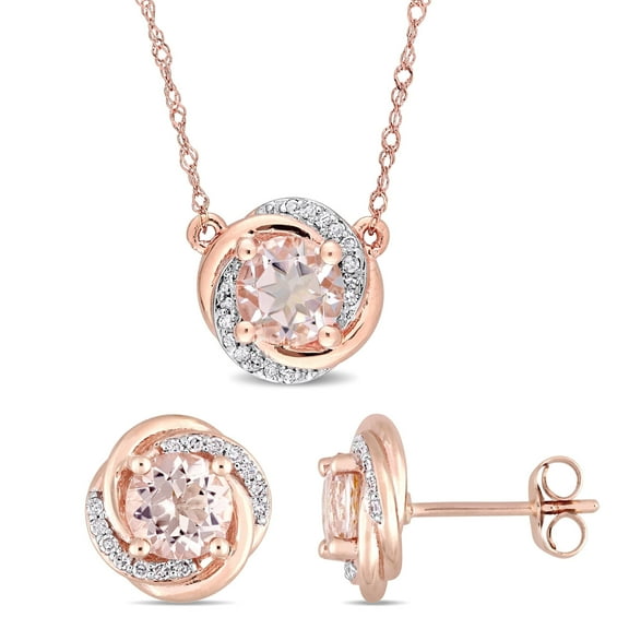 Everly Women's Morganite 10k Rose Gold Jewelry Set