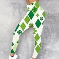 thumbnail image 2 of lcziwo St Patricks Day Leggings for Women Casual Stretchy High Waisted Yoga Pants Novelty Shamrock Print Running Leggings Full Length Tight Trousers Green M, Clearance Sale, 2 of 6