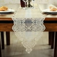 thumbnail image 3 of Rectangle Table Runner Lace Macrame Embroidered Table Runners with Exquisite Vintage Shabby Chic for Holiday Wedding Long Dinner Tables (12 x 59 Inch), 3 of 7