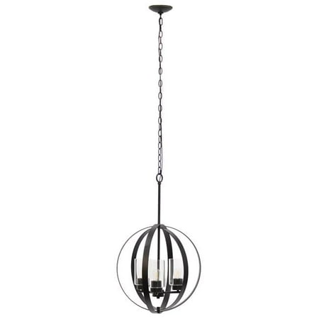 

Lalia Home 3-Light 18in. Adjustable Industrial Globe Hanging Metal and Clear Glass Ceiling Pendant for Kitchen Foyer Hallway Bedroom Living Room Dining Room Restoration Bronze