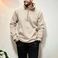 thumbnail image 2 of Yiaimeir Men’s Quarter Zip Pullover Sweatshirt Casual Stand Collar Long Sleeve Lightweight Top with Kangaroo Pocket for Daily Wear, 2 of 5