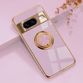 thumbnail image 5 of Compatible with Google Pixel 8 Case with Ring Holder Black, Aesthetic Slim Google Pixel 8 Phone Case Silicone Soft Cover Shockproof Luxury with Kickstand (Purple), 5 of 14