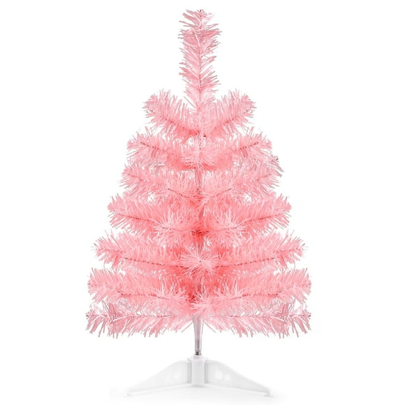 Tablero de mesa rosa Christmas Tree Glyinnhe de 45 cm con soporte
