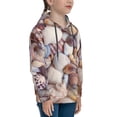 thumbnail image 3 of Fotbe Sea Shells Pattern Youth Pullover Hooded Sweatshirt, Boys Hoodie, Kangaroo Pocket Hoodie for Kids Girls -X-Large, 3 of 6