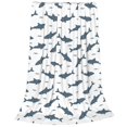 thumbnail image 2 of Fotbe Cute Shark Manta de Franela Acolchonada con Estampado, Súper Suave y Esponjosa, Extra Grande para Sofá, Cama, Uso Todo el Año-60"x50", 2 of 7