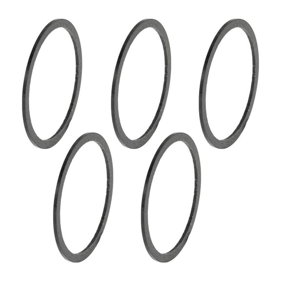 Bicycle Headset Spacers 1mm Bike Handlebar Stem Spacers 31.8mm 1-1/4" Carbon Fiber Gloss Black Carbon Fiber 5 Pcs