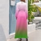 thumbnail image 2 of Vestido largo degradado de blanco a rosa a verde Vestido mujer ropa de verano para mujer Vestidos de mujer verano Vestido largo mujer, 2 of 4