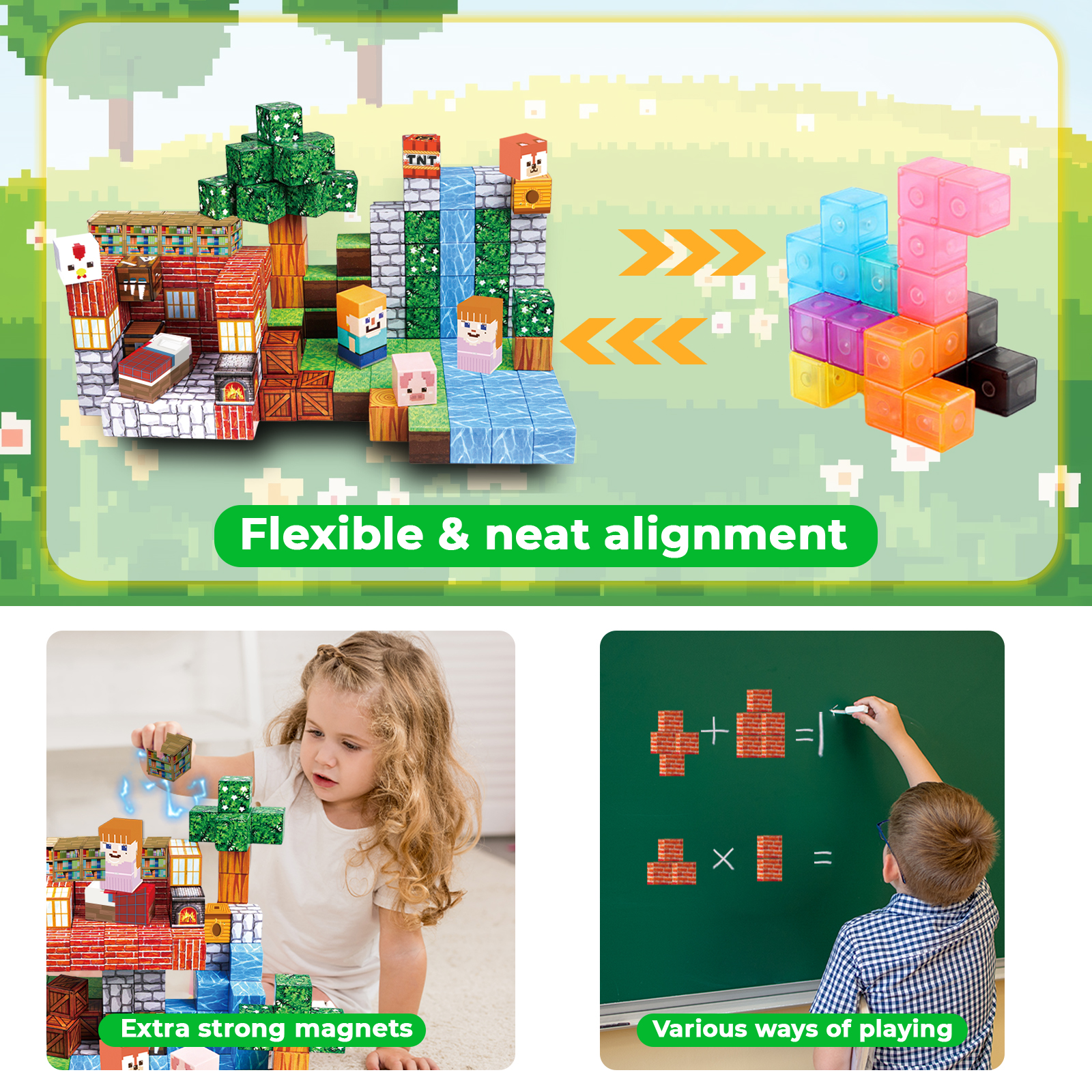 Annexfun Magnetic Building Blocks Set, 150 Pieces photo 4