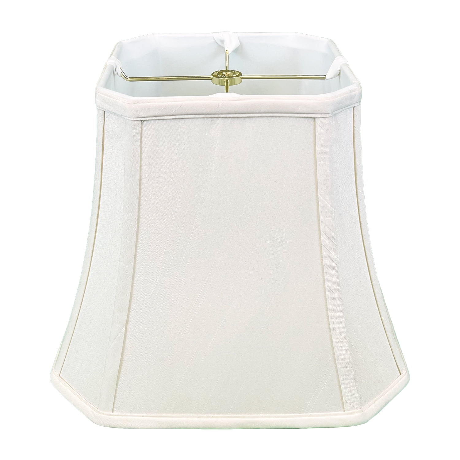 16" Off-White Square Cutcorner Lampshade Shantung Silk Lamp Shade Cream Fabric 