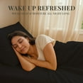 thumbnail image 5 of Sacred Thread Rayon Derived from Bamboo Sheets Twin XL Size, 18'' Deep Pocket Cooling Sheets for Hot Sleepers, 4 PC Cooling Sheets (Twin XL Size) (Black), 5 of 9