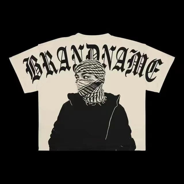 Camiseta informal de manga corta para hombre, estilo Y2K Harajuku, hip-hop, estampado gráfico especial, grande, punk, de algodón, venta directa