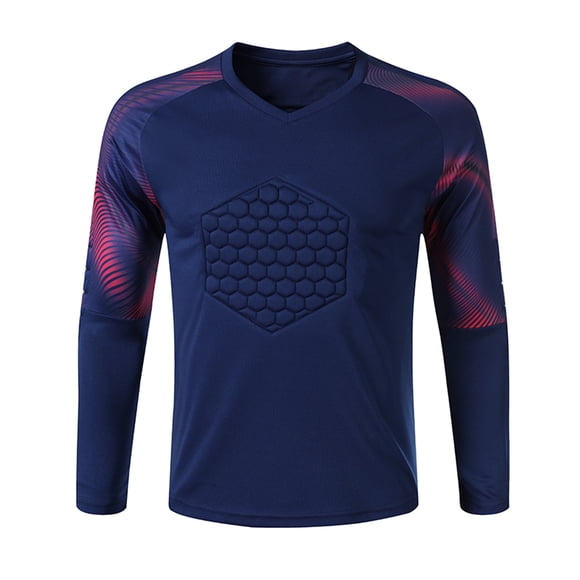 Aislor Men's Gladiator Goalkeeper Jersey Youth Padded Goalie Shirt Soccer Jersey Sports Team Training Uniforms Navy,blue S