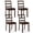 Brown, variant on Costway Set of 4 Dining Chairs Ladder Back Armless Side Chair with Solid Rubber Wood Legs Black