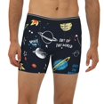 thumbnail image 2 of Salouo Space Pattern Men's Boxer Briefs, Soft & Breathable Underwear Elastic Waistband Briefs for Men,1-Pack, 2 of 7