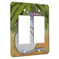 thumbnail image 1 of KuzmarK™ 2 Gang Rocker Wall Plate - Siamese Pirate Kitty with Bling and Parrot Fantasy Cat Art by Denise Every, 1 of 1