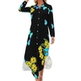 thumbnail image 1 of Morpho Robe en Chiffon à Fleurs Papillon Sexy Col en V Papillons Bleus Robes de Festival Vintage Femme Tenue de Rue Robe Décontractée Cadeau, 1 of 4