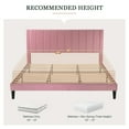 thumbnail image 6 of Amolife King Size Platform Bed Frame with Upholstered Velvet Channel Headboard, Pink, 6 of 10