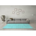 thumbnail image 3 of Ahgly Company Indoor Square Solid Light Blue Modern Area Rugs, 3' Square, 3 of 4